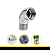 Cotovelo Curva Joelho 90º Rosca Macho Fêmea Metal Cromado 1/2" - Imagem 2