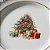 1 Prato Sobremesa 19cm Filete Ouro Arvore Natal Porcelana Schmidt - Imagem 3
