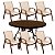 Jogo de Mesa Lótus com 6 Cadeiras - Imagem 1
