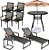 Kit Conjunto de Mesa 4 Cadeiras Perpétua, 2 Espreguiçadeiras, Mesa Lateral e Ombrelone - Imagem 1