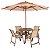 Conjunto Lótus Premium Com Mesa Ripada 0,80 cm + 4 Cadeiras + Ombrelone - Imagem 1