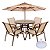 Conjunto Lótus Premium 01 Mesa Tampo Liso + 4 Cadeiras + Ombrelone e Base - Imagem 1
