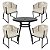 Conjunto de Mesa Íris 1,00m + 4 Poltronas - Imagem 1