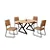Conjunto de Mesa Napoli Teixeira 120x90 com 4 Cadeiras – Base Império Marrom / Preto - Imagem 1