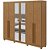 Guarda-Roupa Lopas Bertha 6 Portas com Espelho e Kit Gavetas – Amêndoa Clean - Imagem 1