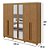 Guarda-Roupa Lopas Bertha 6 Portas com Espelho e Kit Gavetas – Amêndoa Clean - Imagem 3