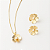Conjunto Flor Dourada com Pérola – Banhado a Ouro 18K - Imagem 2