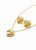 Conjunto Elo de Coração Banhado a Ouro 18K - Imagem 3