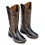 Texana DOJOAO Quadrado Croco Preto/Bronze - Imagem 1