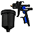 Pistola Pintura Gloss 2 Hvlp 1,3mm Copo Preto 600ml Italco - Imagem 5
