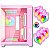 Gabinete Gamer Aquário Com 6 Fans, Clanm Candy, Tower, Micro-ATX/ITX, Vidro Temperado Lateral , Rosa - Imagem 1