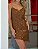 Vestido Feminino Curto Tela Paetê Marrom - Imagem 4