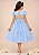 Vestido Infantil Azul Renda Dourada 4 ao 16 - Imagem 2