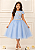 Vestido Infantil Azul Renda Dourada 4 ao 16 - Imagem 1