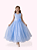 Vestido Infantil Longo Azul Tule Luxo Festa Daminha 4 Ao 12 - Imagem 2