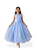 Vestido Infantil Longo Azul Tule Luxo Festa Daminha 4 Ao 12 - Imagem 1