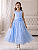 Vestido Infantil Longo Azul Tule Luxo Festa Daminha 4 Ao 12 - Imagem 3