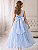 Vestido Infantil Longo Azul Tule Luxo Festa Daminha 4 Ao 12 - Imagem 4