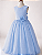 Vestido Infantil Longo Azul Tule Luxo Festa Daminha 4 Ao 12 - Imagem 5