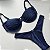 Top aro 815 meia taça drapeado + calcinha 012 asa delta velour marinho - Imagem 2
