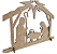 Enfeite MDF Natal Presépio Nascimento Jesus 25 x 21 cm com Suporte - Imagem 2