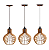 kit 3 Pendente Luminária de teto lustre para qualquer ambiente em MDF - Imagem 1