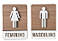 Placas de Sinalização em MDF para Banheiro Masculino e Feminino - Imagem 1