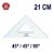 ESQUADRO ACRIL. 2M/M S/ GRAV. 45° 21 CM - Imagem 1