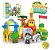BLOCOS DUPLOS MUNDO ANIMAL 62PC - Imagem 1