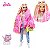 GRN28 BARBIE FASHIONISTA EXTRA JAQUETA FELPUDA ROSA COM PETS - Imagem 2