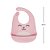 BABADOR DE SILICONE COM PEGA MIGALHAS GUMY ROSA - Imagem 1