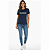 Camiseta Poliviscose (PV) Fio 30/1 - LISAS, GOLA REDONDA Adulto Azul Marinho Feminina Baby Look - Imagem 1