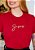 Camiseta Feminina Jesus Minimalista Patch -Cor Vermelho - Imagem 3