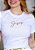 Camiseta Feminina Jesus Minimalista Patch -Cor Branco - Imagem 3