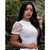 Blusinha Manga Curta Bufante Tule Bolinha Feminina Canelada Blogueira Moda Verão - Imagem 2