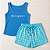 Pijama Feminino Premium Regata + Short Xadrez Turquesa - Imagem 3