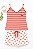 Short Doll Poliéster Viscose Listrado + Laços Confortável - Imagem 4