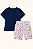 Pijama Feminino Premium Botões Azul + Short Comprido Floral - Imagem 7