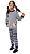 Pijama Longo Infantil Menina Dog Cinza Listrado Inverno - Imagem 1