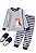 Pijama Longo Infantil Menina Dog Cinza Listrado Inverno - Imagem 2