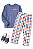 Pijama Longo Infantil Menina Xadrez Azul Heart Hug Inverno - Imagem 3