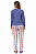 Pijama Longo Feminino Xadrez Azul Heart Hug Inverno - Imagem 2