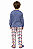 Pijama Longo Infantil Menino Xadrez Azul Heart Hug Inverno - Imagem 2