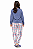 Pijama Longo Juvenil Menina Xadrez Azul Heart Hug Inverno - Imagem 2
