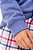 Pijama Longo Juvenil Menina Xadrez Azul Heart Hug Inverno - Imagem 5