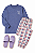Pijama Longo Juvenil Menino Xadrez Azul Heart Hug Inverno - Imagem 3
