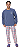 Pijama Longo Masculino Xadrez Azul Heart Hug Inverno - Imagem 1