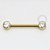 TN1094 Nipple CZ Flat Cristal Push Pin Titânio PVD Gold - Imagem 1