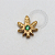 TN1170 Topo Cannabis CZ Verde Titânio PVD Gold - Imagem 1