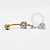 TN1317 Navel CZ Pingente Gota Zirconia Titânio PVD Gold - Imagem 1